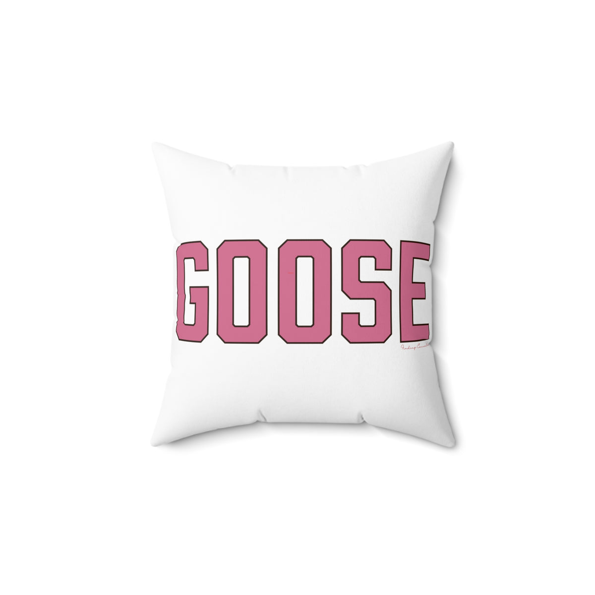 Goose Zip Code Pink & Black Spun Polyester Square Pillow
