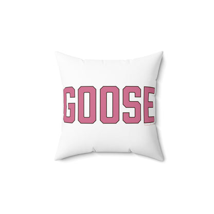 Goose Zip Code Pink & Black Spun Polyester Square Pillow