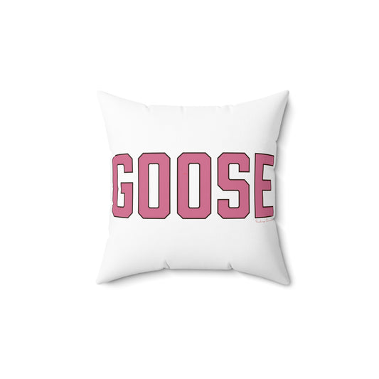 Goose Zip Code Pink & Black Spun Polyester Square Pillow