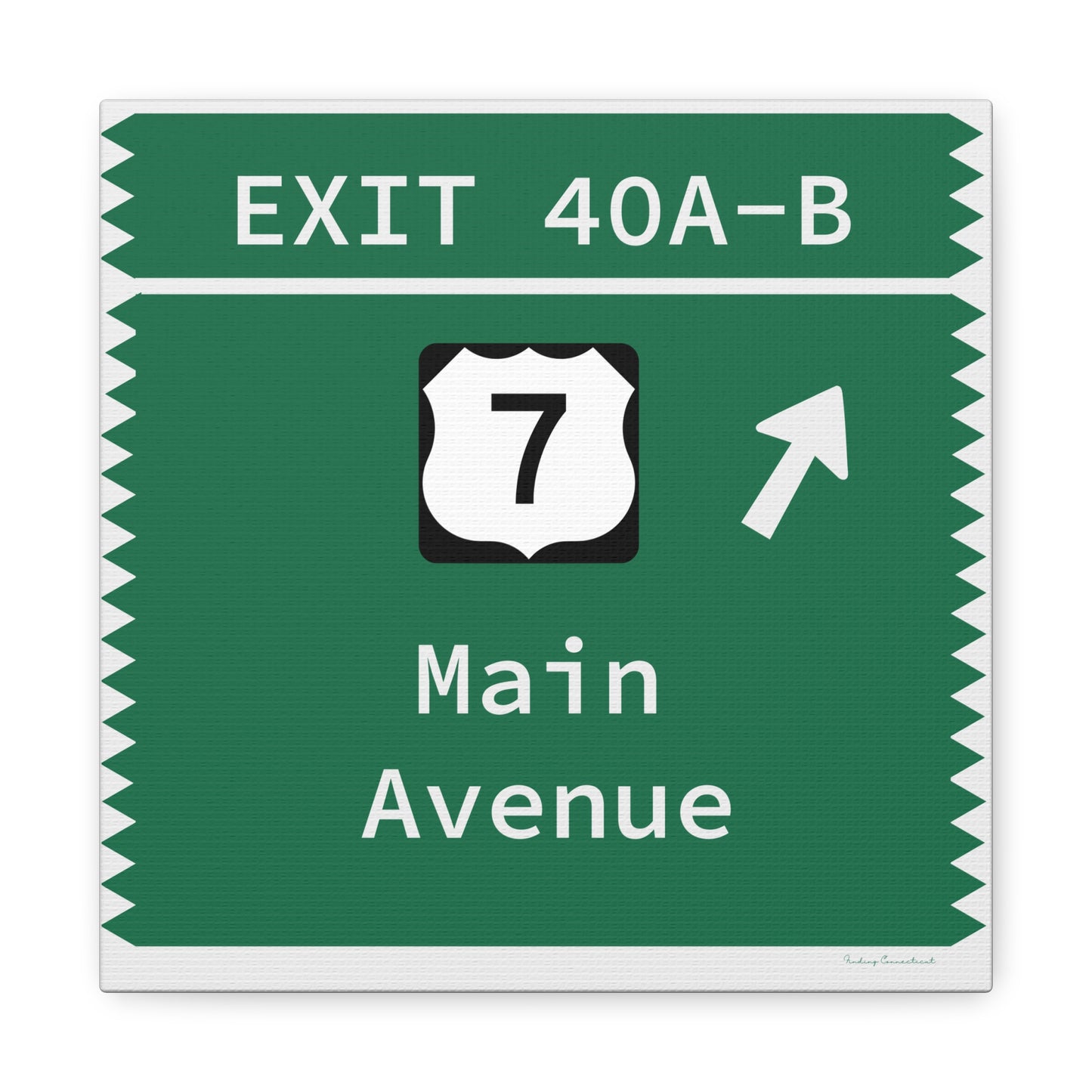 Vintage Merritt Parkway Exit 40 A-B Sign Matte Canvas, Stretched, 1.25"
