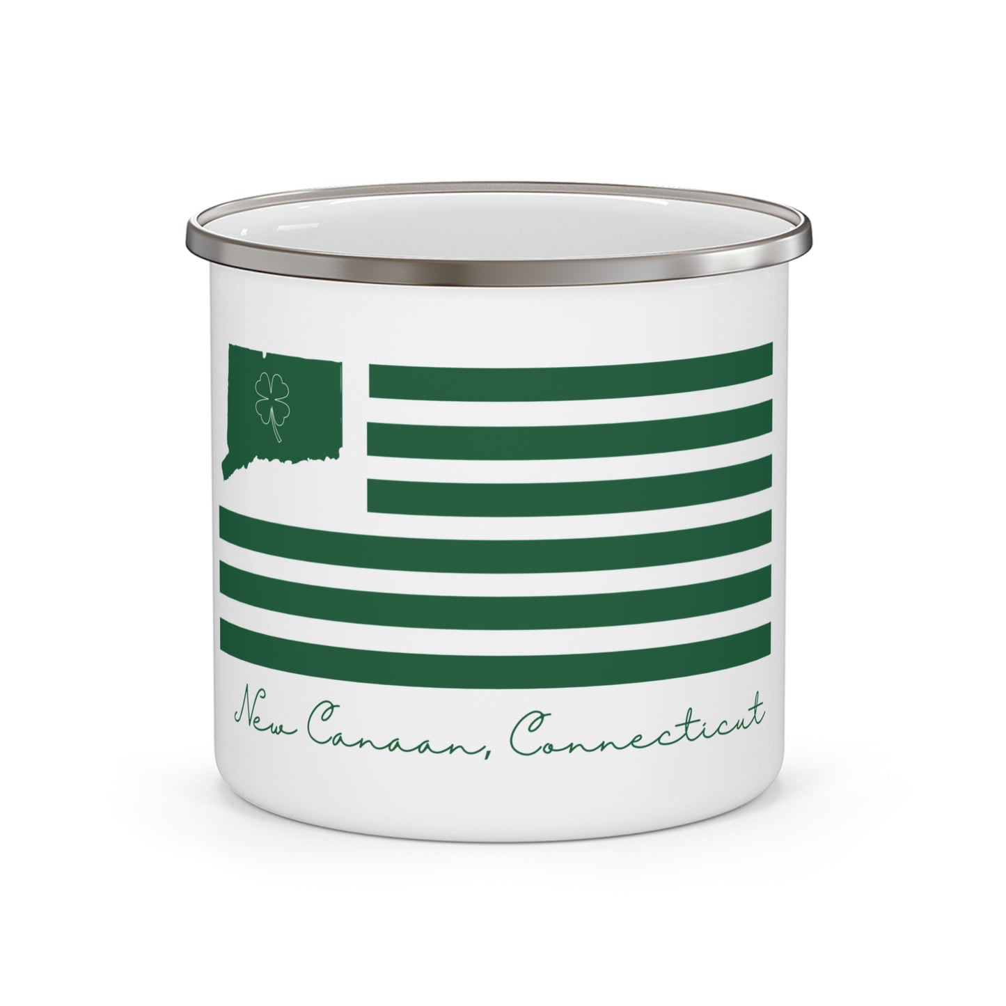 New Canaan Connecticut St. Patrick's Day Enamel Camping Mug