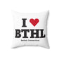 I Heart BTHL Spun Polyester Square Pillow