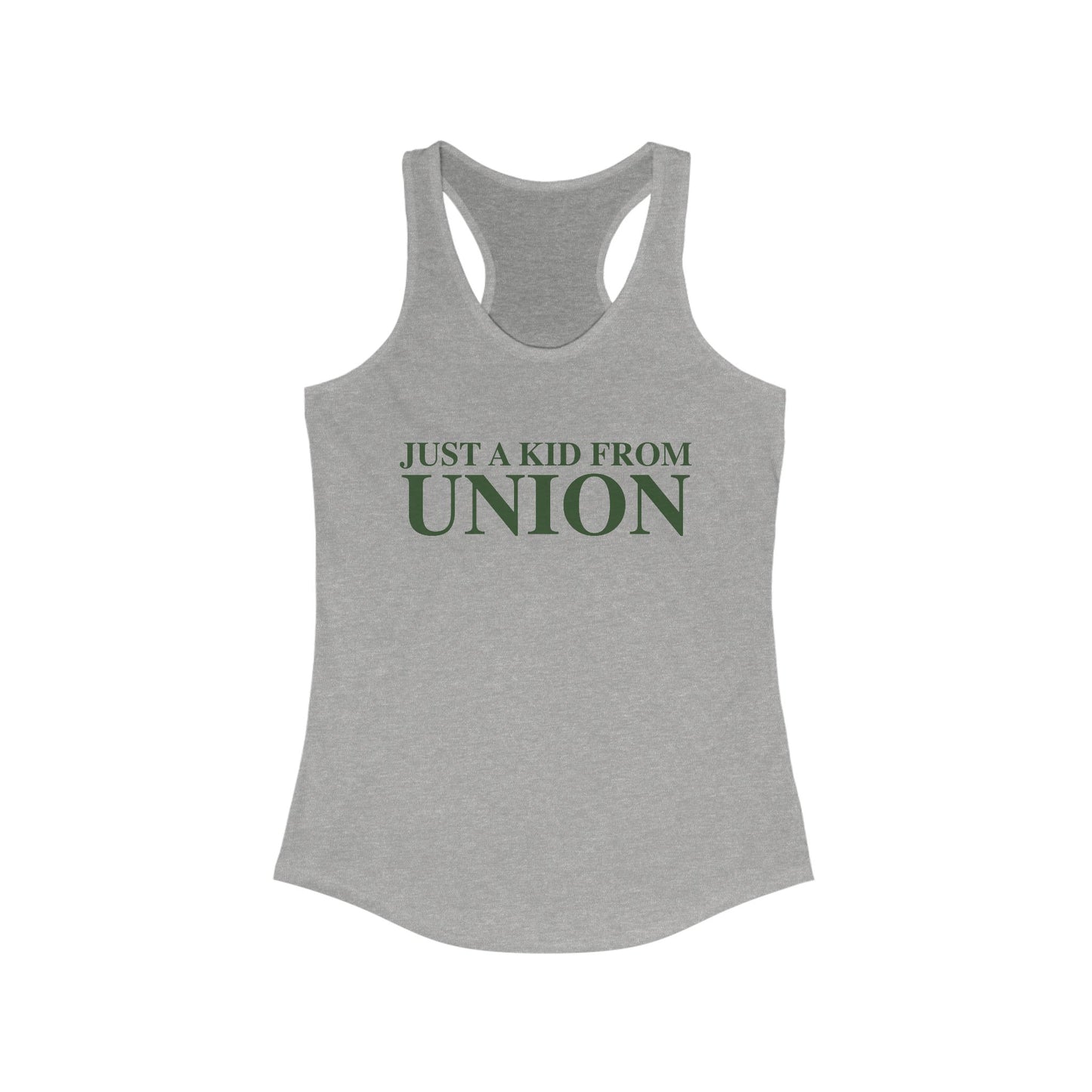 Just a kid from Union Women's Ideal Racerback Tank Top