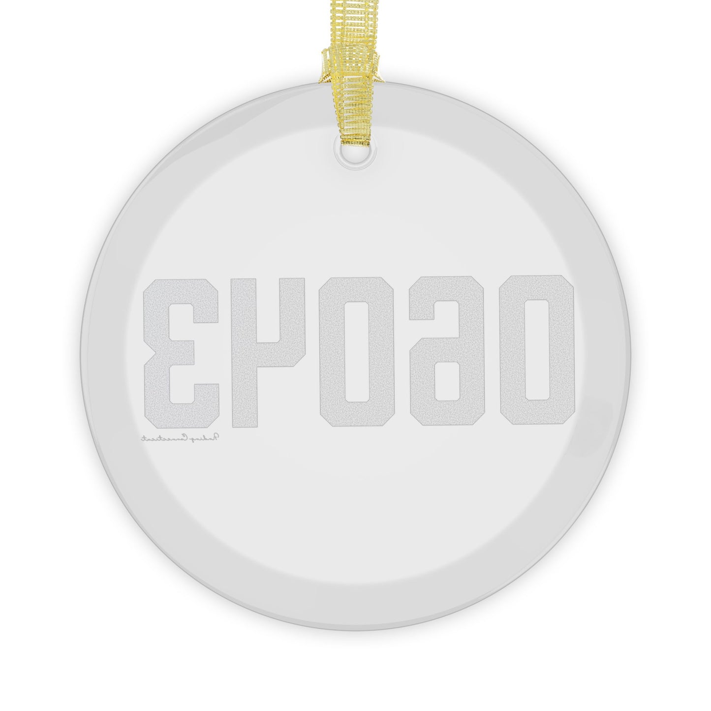 06043 Bolton Connecticut Zip Code Glass Ornaments