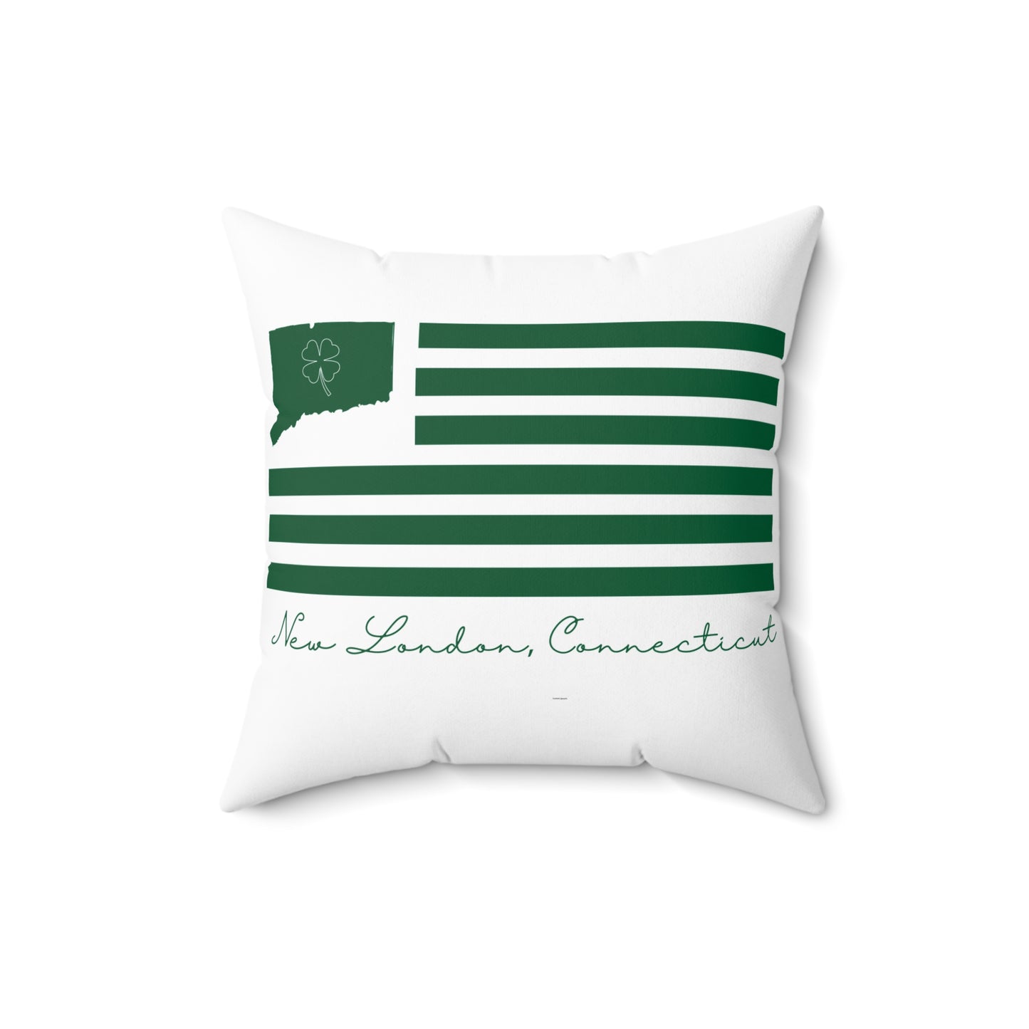 New London Connecticut St. Patrick’s Day Flag Spun Polyester Square Pillow