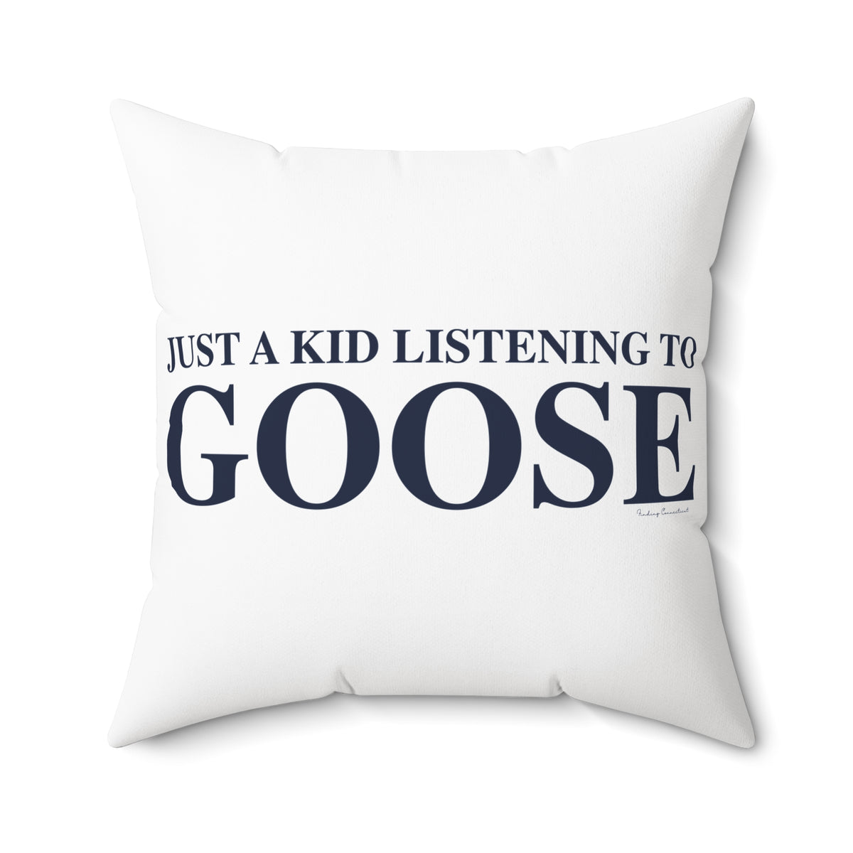 Just a kid listening to Goose Spun Polyester Square Pillow