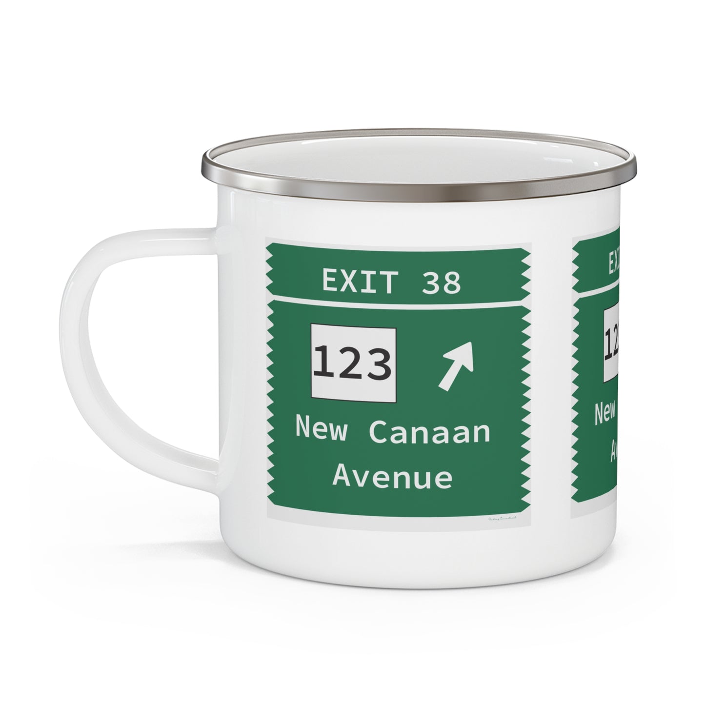 Vintage Merritt Parkway Exit 38 Sign Enamel Camping Mug