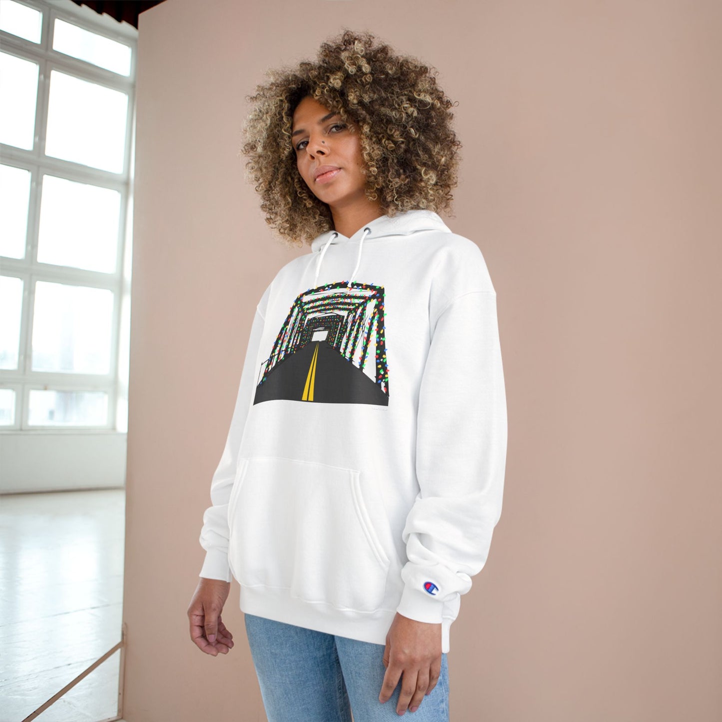 Saugatuck Bridge Lights Champion Hoodie Sweatshirt