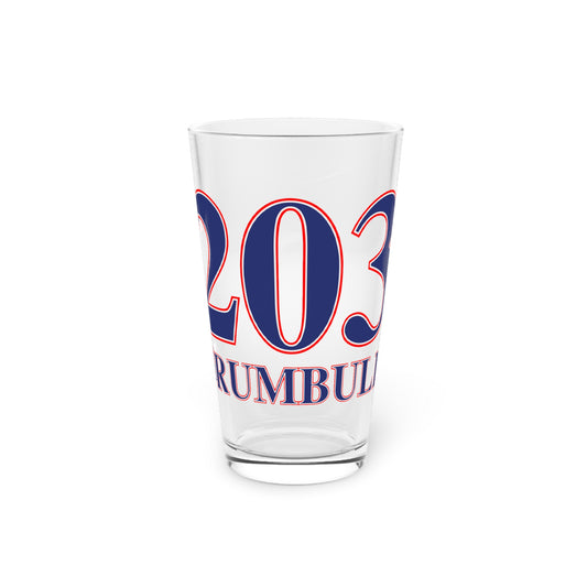 203 Trumbull Red, White & Blue Pint Glass, 16oz