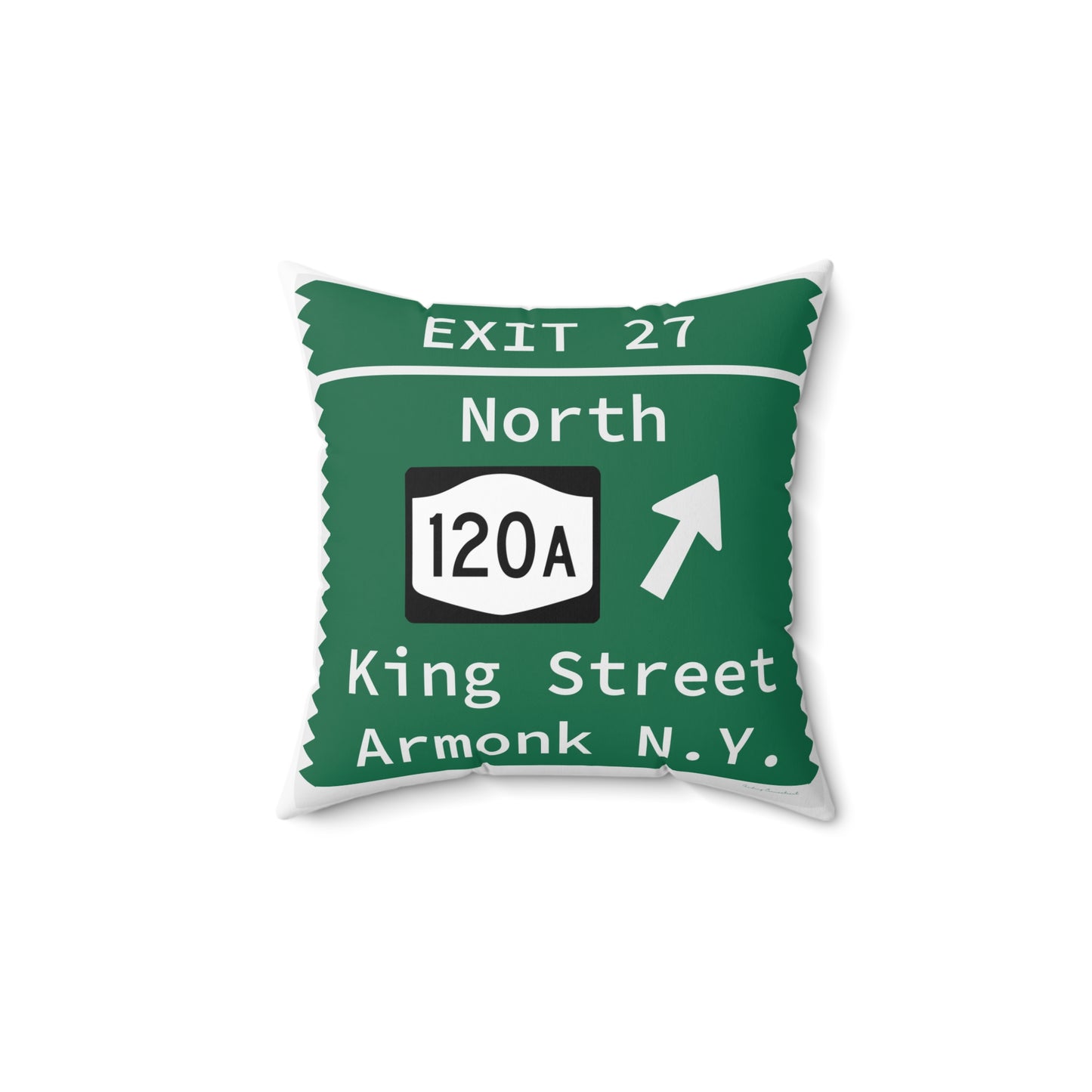 Vintage Merritt Parkway Exit 27 Sign Spun Polyester Square Pillow