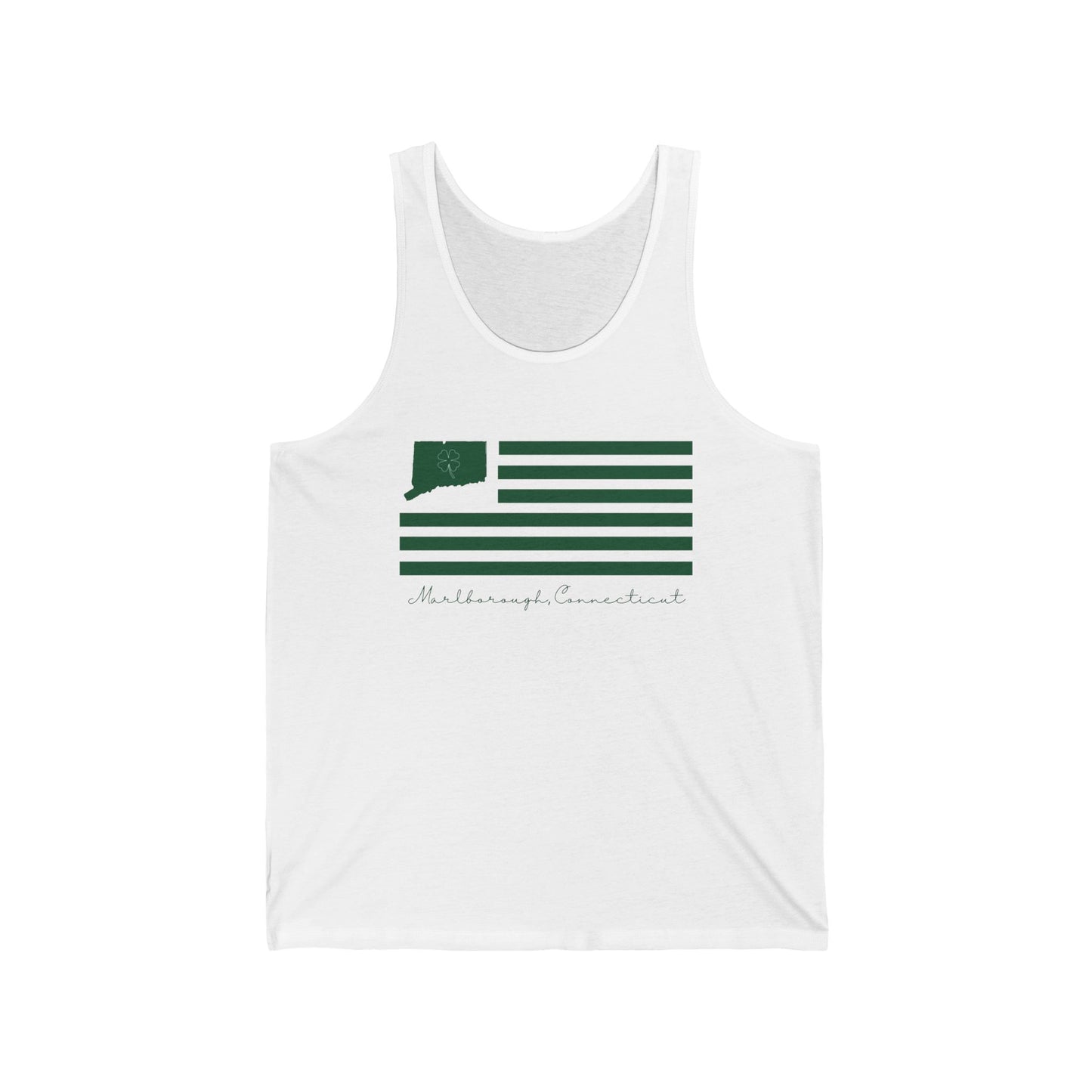 Marlborough Connecticut St. Patrick’s Day Flag Unisex Jersey Tank Top