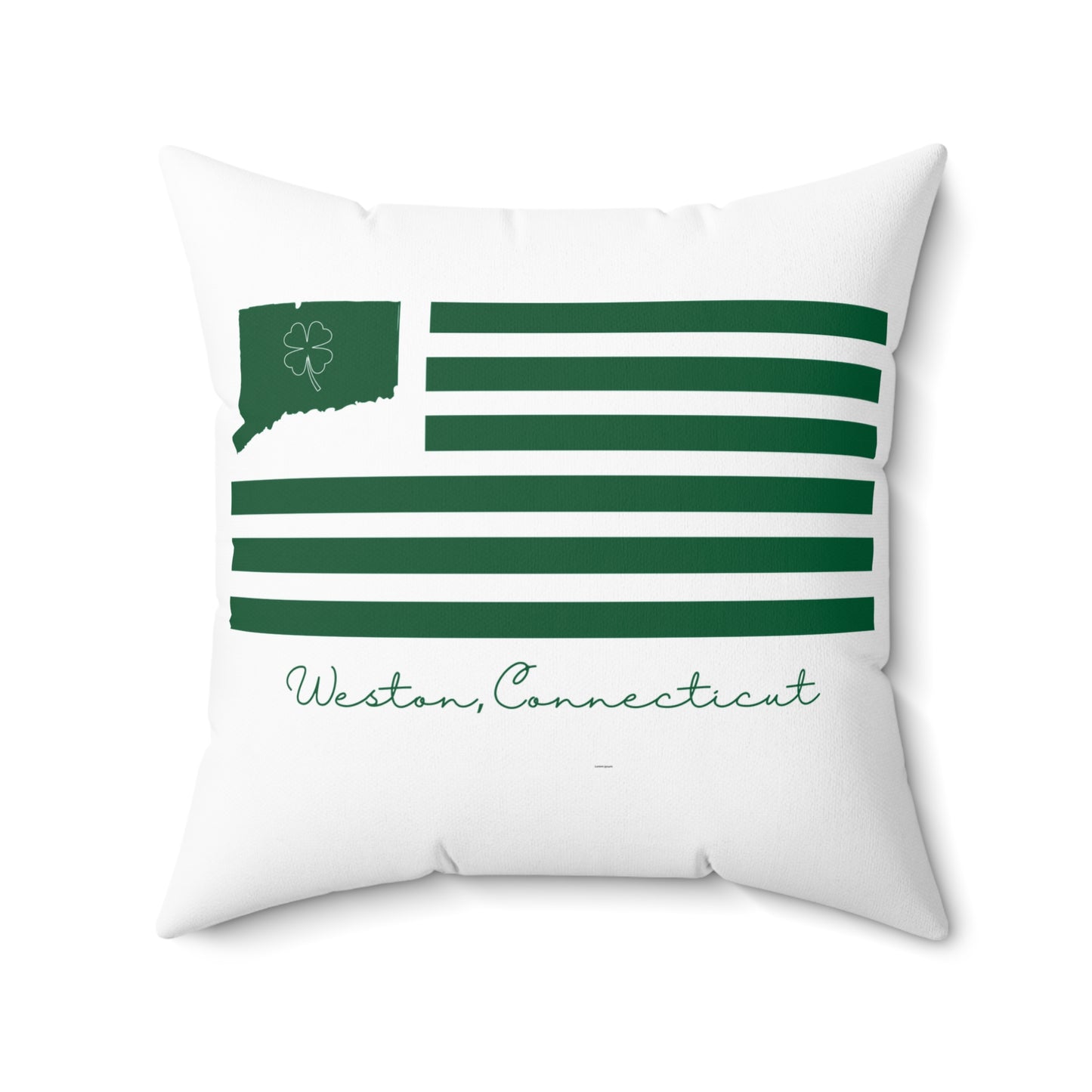 Weston Connecticut St Patrick’s Day Flag Spun Polyester Square Pillow