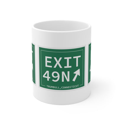 Vintage Exit 49N  Merritt Parkway Sign Mug 11oz