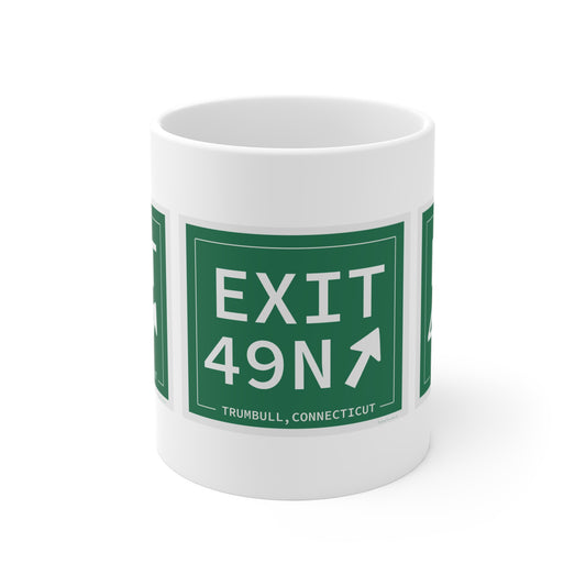 Vintage Exit 49N  Merritt Parkway Sign Mug 11oz