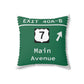 Vintage Merritt Parkway Exit 40 A-B Sign Spun Polyester Square Pillow