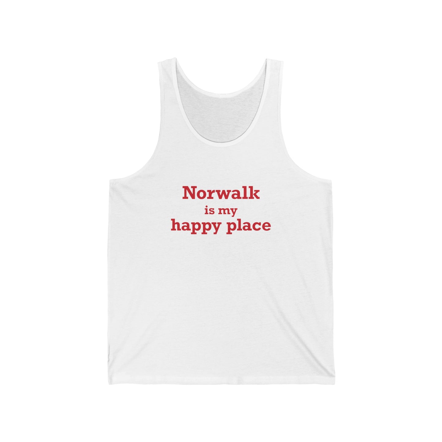 Norwalk is my Happy Place Unisex Jersey Tank Top