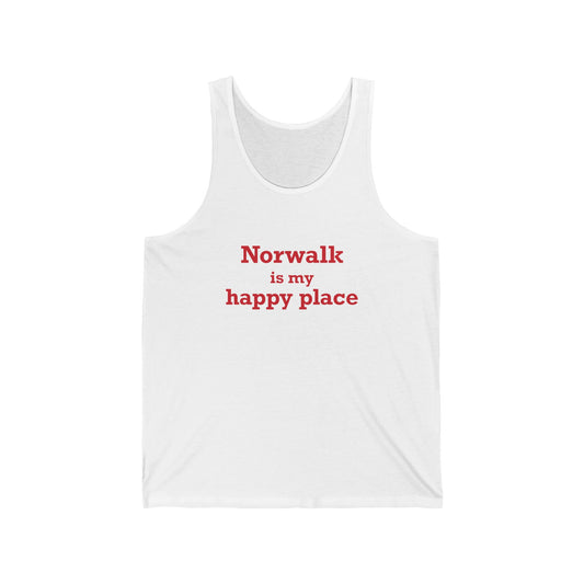 Norwalk is my Happy Place Unisex Jersey Tank Top