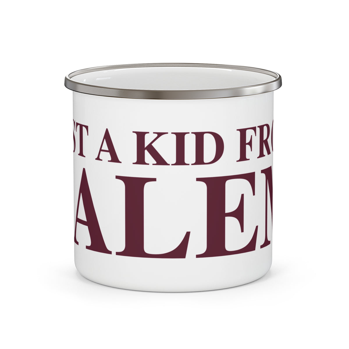 Just a kid from Salem Enamel Camping Mug