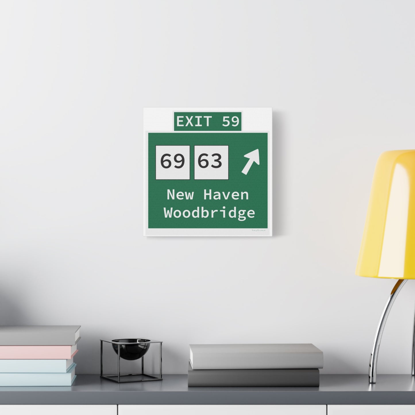 Vintage WCP Exit 59 Sign Matte Canvas, Stretched, 1.25"