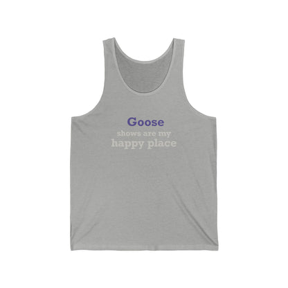 Goose Shows Are My Happy Place - Gray & Purple Unisex Jersey Tank Top