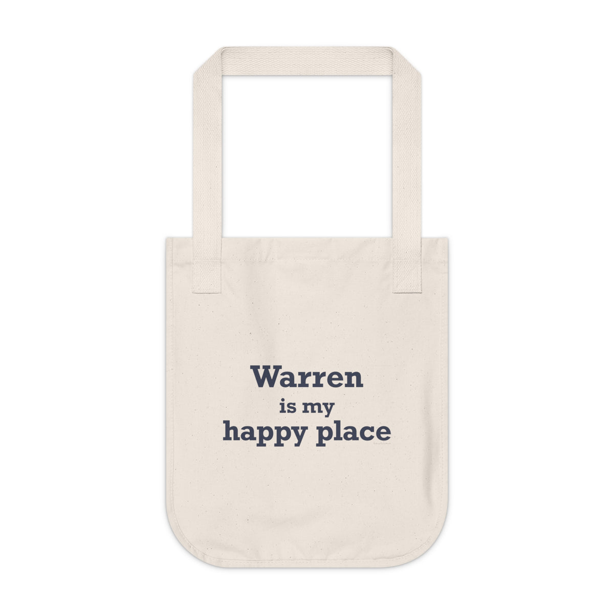 Warren is My Happy Place Organic Canvas Tote Bag