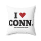 I Heart CONN. Spun Polyester Square Pillow