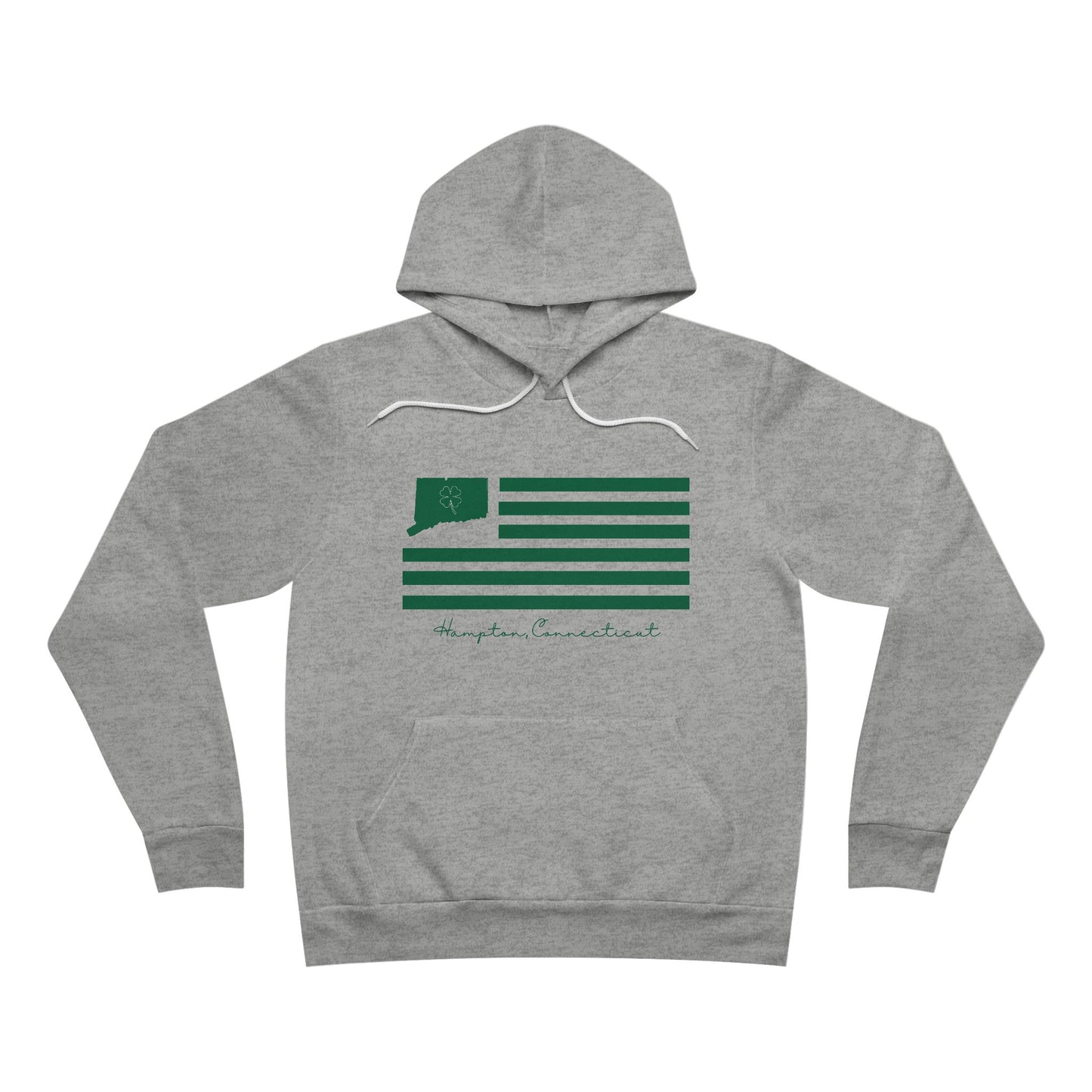 Hampton Connecticut St. Patrick’s Day Flag Unisex Sponge Fleece Pullover Hoodie