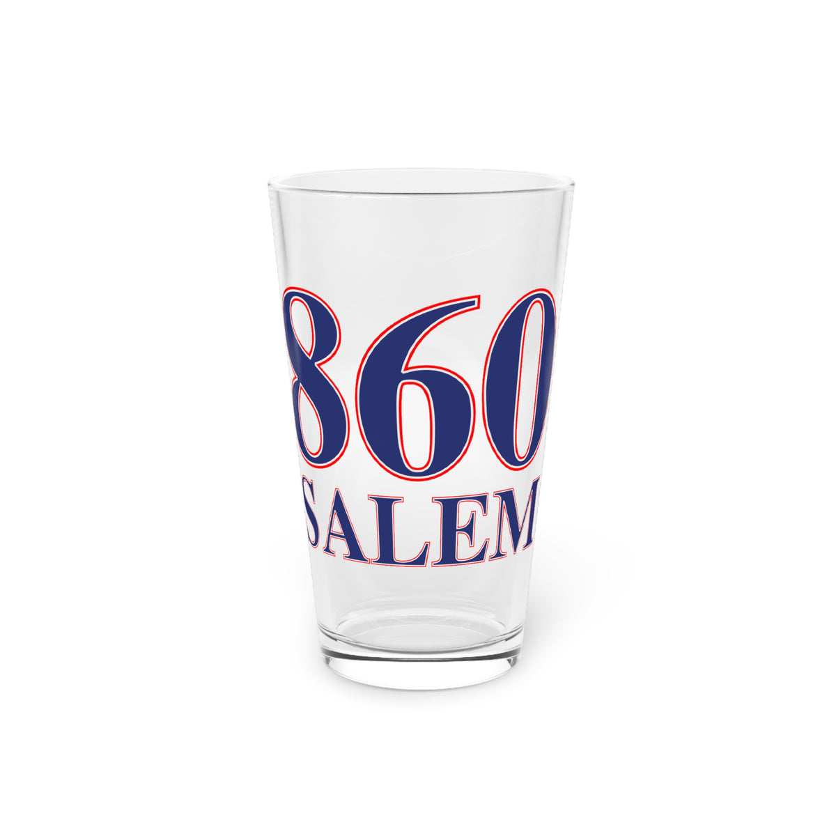 860 Salem Red, White & Blue Pint Glass, 16oz