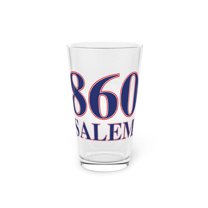 860 Salem Red, White & Blue Pint Glass, 16oz