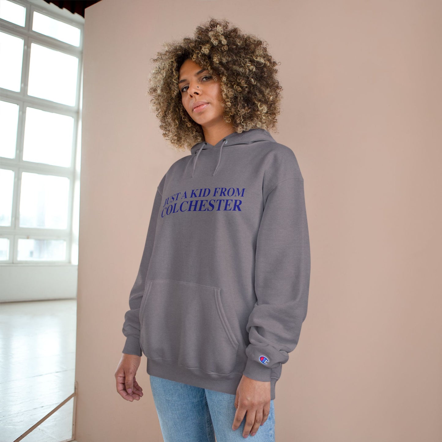 Just a kid from Colchester Champion Hoodie