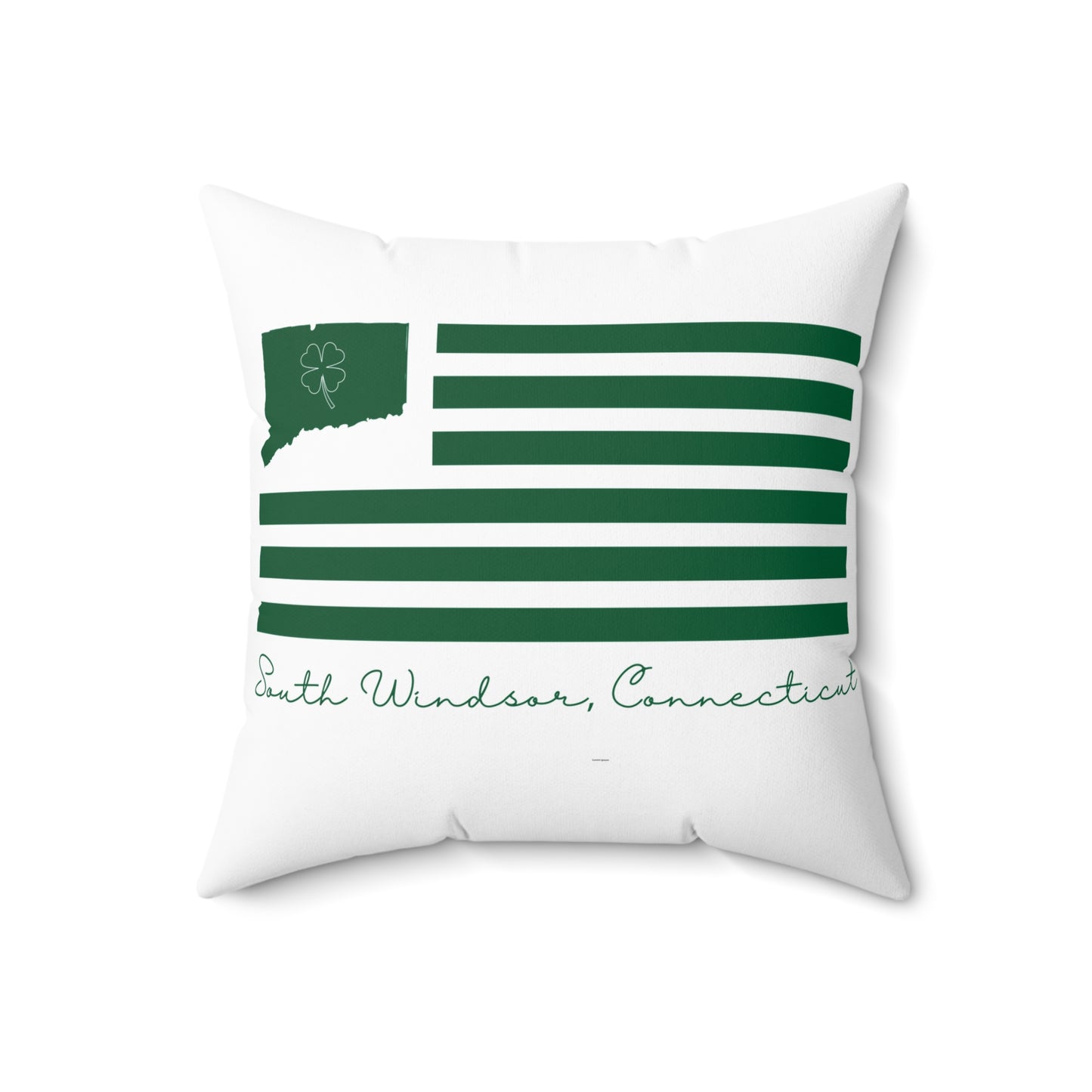 South Windsor Connecticut St. Patrick’s Day Flag Spun Polyester Square Pillow