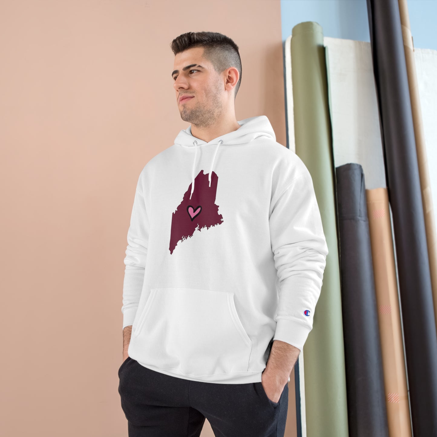 Maine Love (maroon) Champion Hoodie