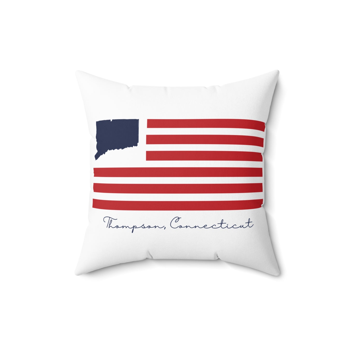 Thompson Connecticut Flag Spun Polyester Square Pillow