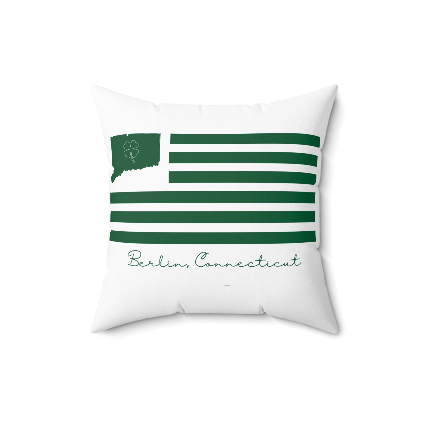 Berlin Connecticut St. Patrick’s Day Flag Spun Polyester Square Pillow