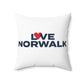 Love Norwalk Spun Polyester Square Pillow