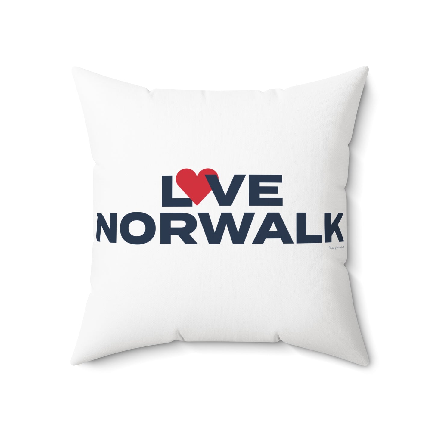 Love Norwalk Spun Polyester Square Pillow