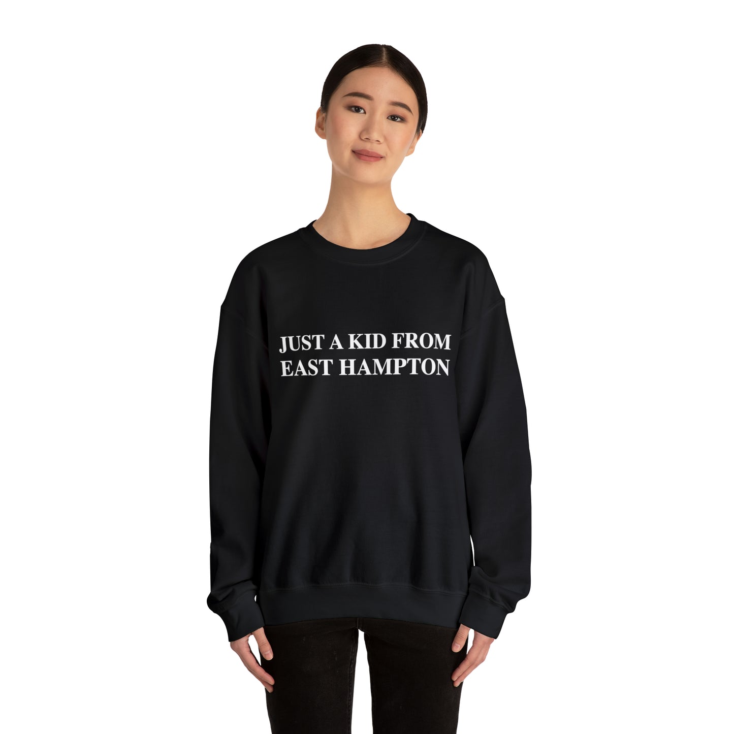 Copy of Just a kid from East Hampton Unisex Heavy Blend™ Crewneck Sweatshirt (white)