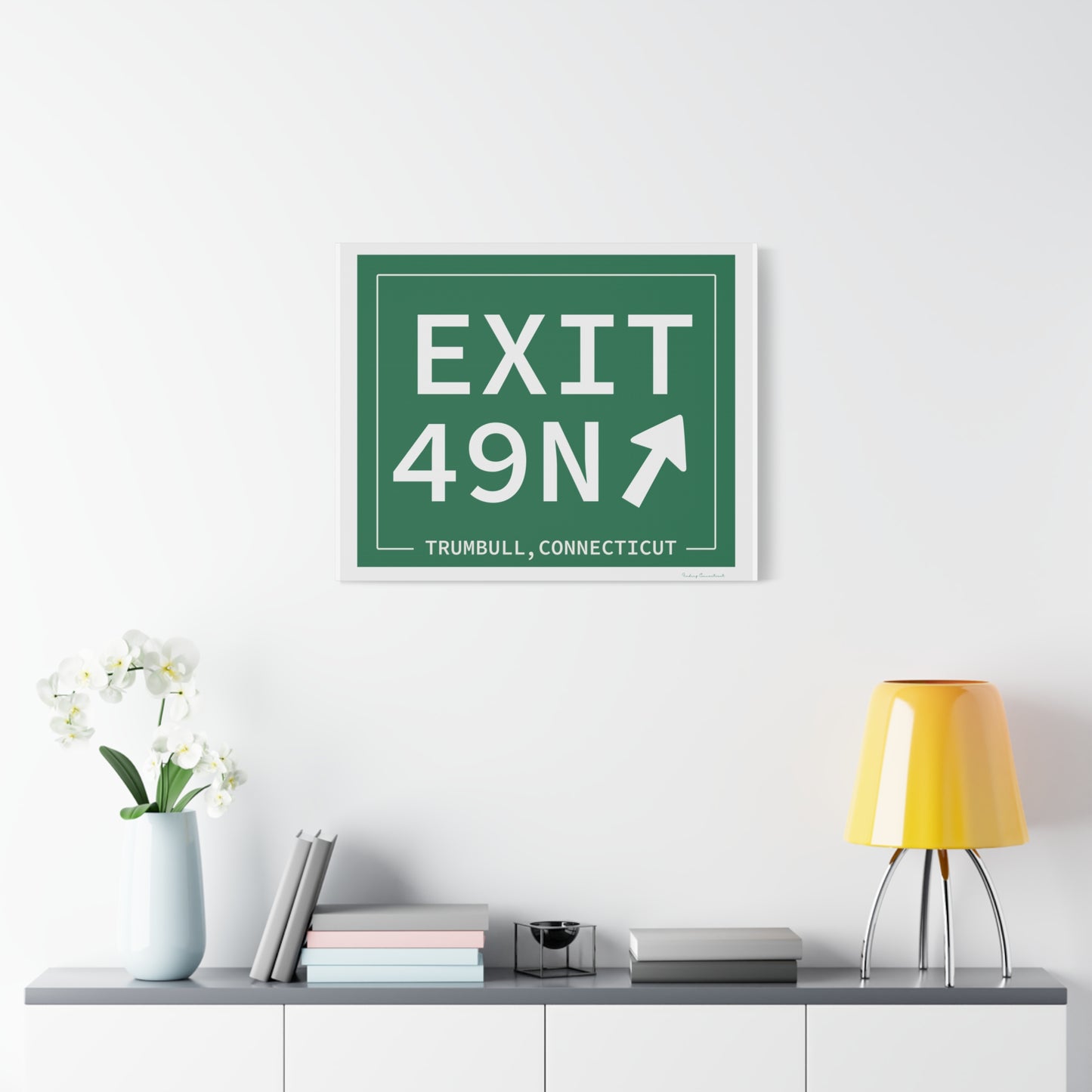 Vintage Exit 49N  Merritt Parkway Sign Matte Canvas, Stretched, 1.25"