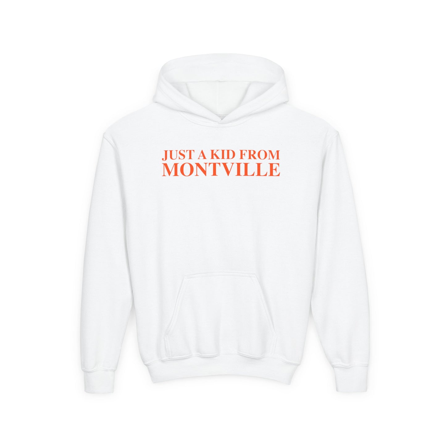 Just a kid from Montville Youth Heavy Blend Hooded Sweatshirt