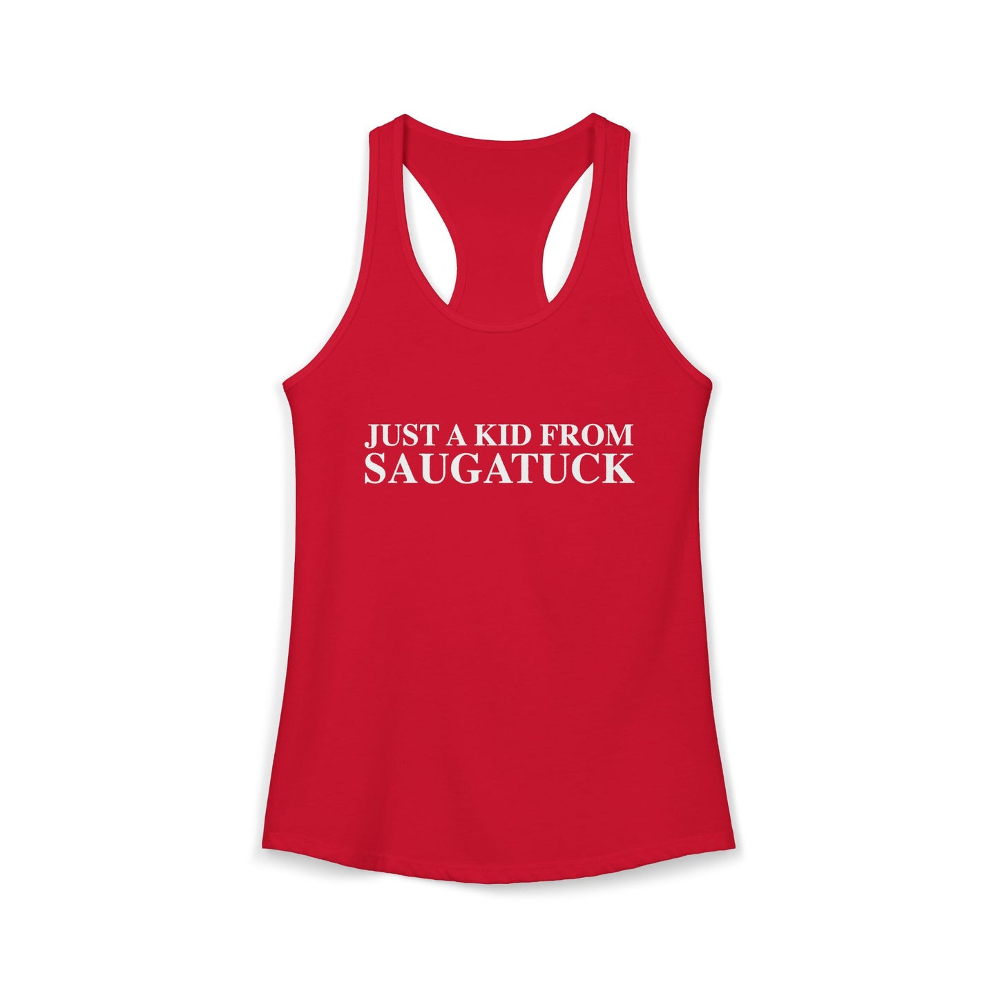 Just a kid from Saugatuck Women's Ideal Racerback Tank Top