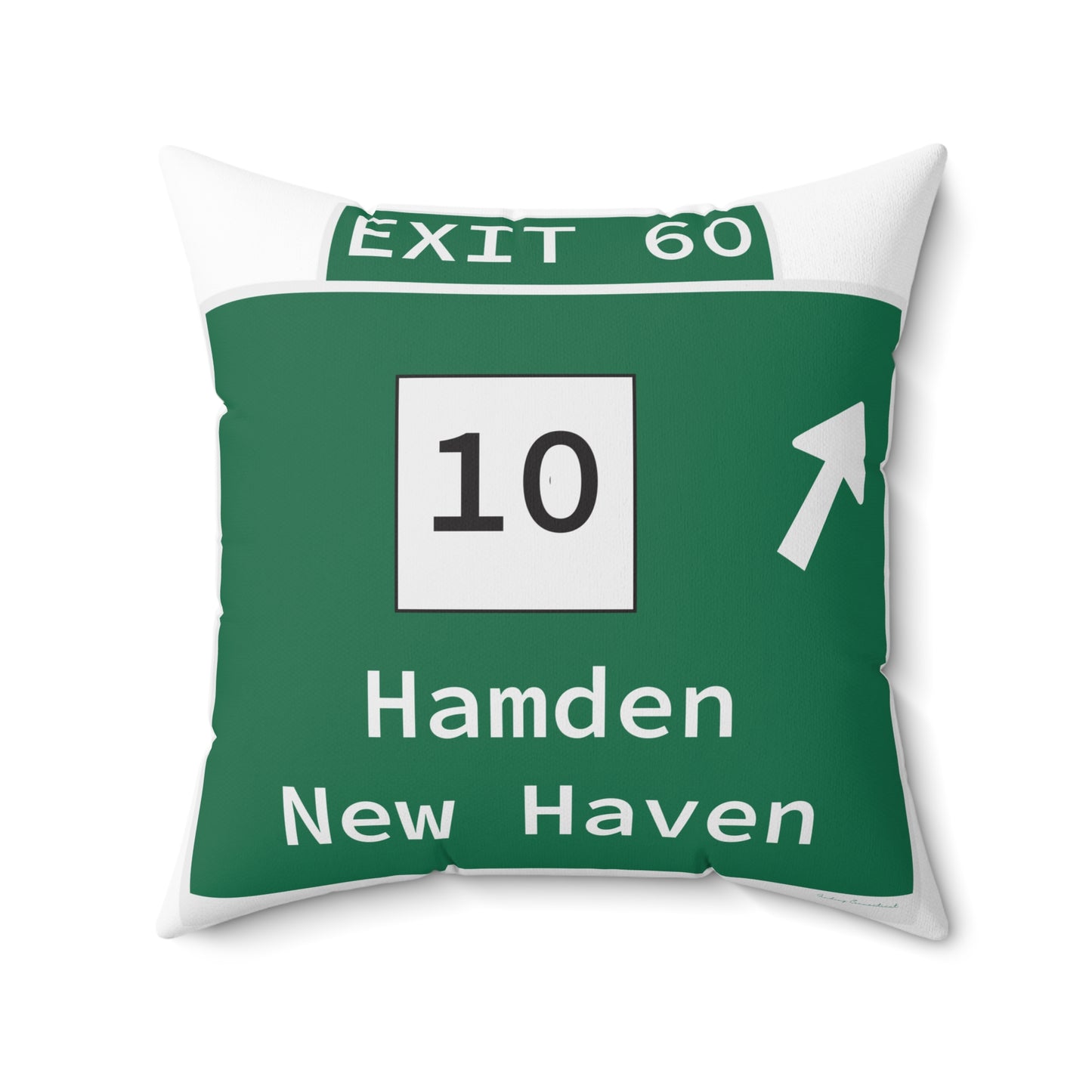 Vintage WCP Exit 60 Sign Spun Polyester Square Pillow