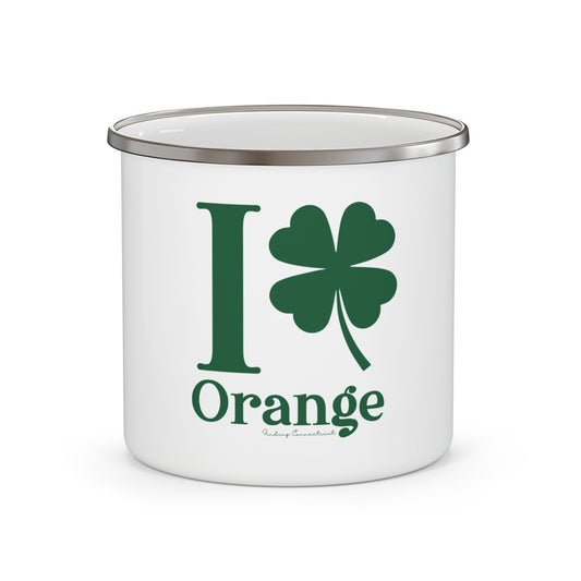 I Clover Orange Enamel Camping Mug