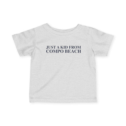 Just a kid from Compo Beach Infant Fine Jersey T-Shirt