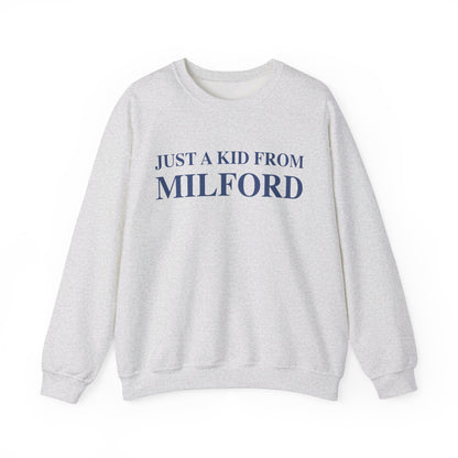 Just a kid from Milford Unisex Heavy Blend™ Crewneck Sweatshirt