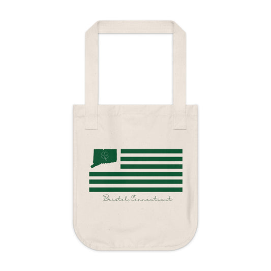 Bristol Connecticut St. Patrick’s Day Flag Organic Canvas Tote Bag