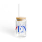 41 Tilt Darien Glass Can with Straw and Lid, 16oz