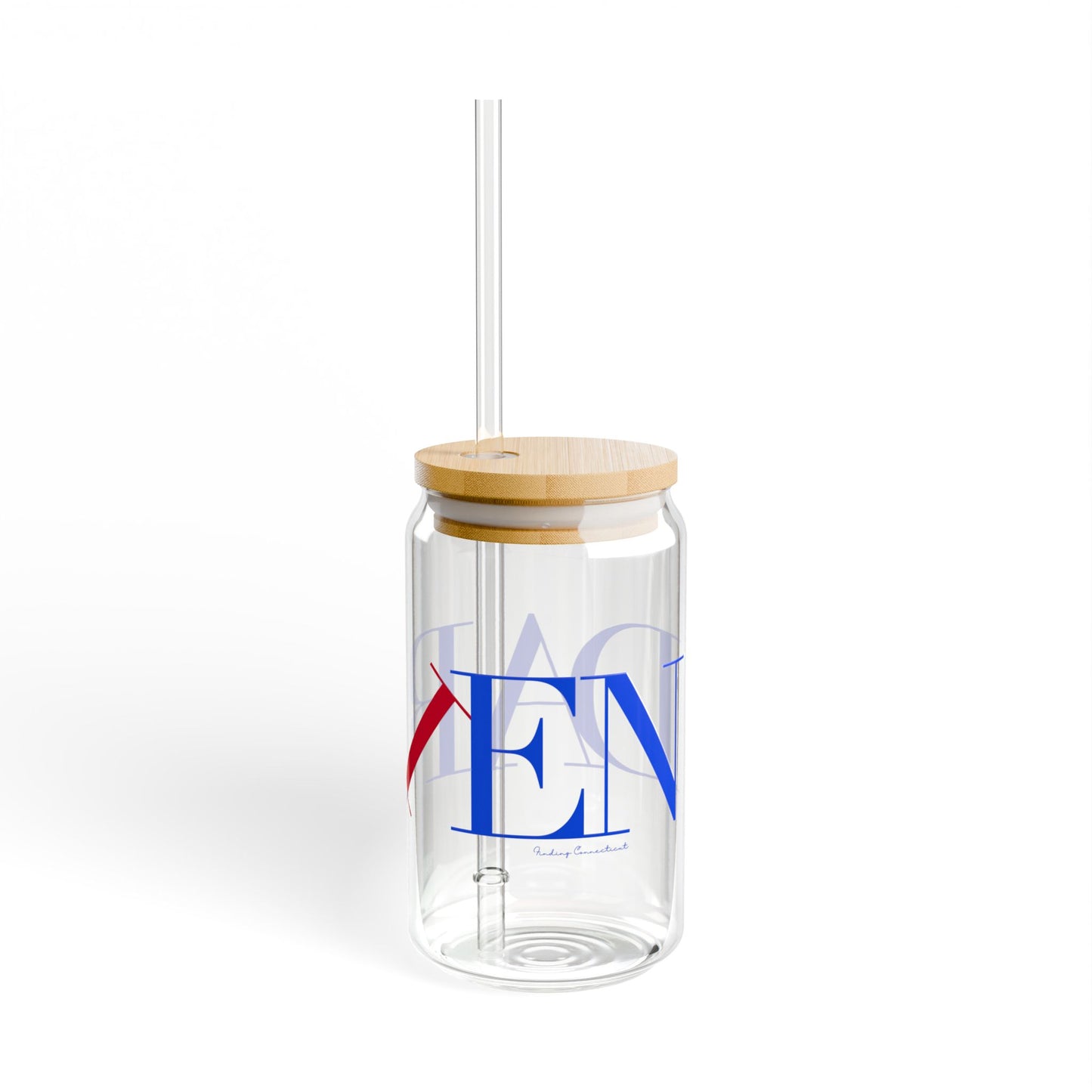 41 Tilt Darien Glass Can with Straw and Lid, 16oz