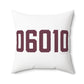 06010 Bristol Connecticut Zip Code Polyester Square Pillow