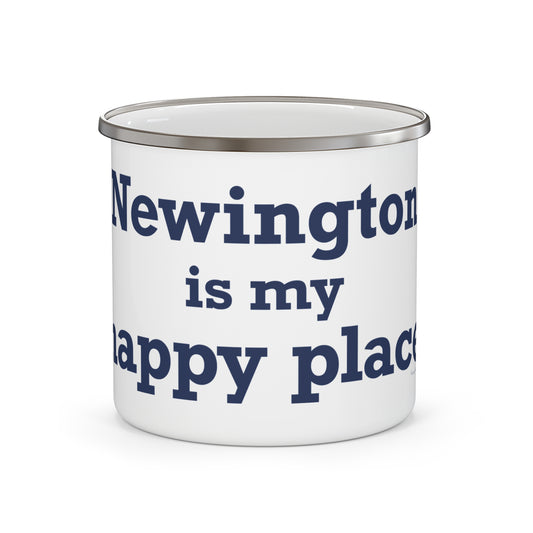 Newington is My Happy Place Enamel Camping Mug