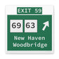 Vintage WCP Exit 59 Sign Matte Canvas, Stretched, 1.25"